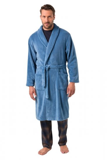 JP1880 Bathrobe with Spacious Pockets Denim Blue - Alusvaatteet & uimavaatteet - Miesten Isot alusvaatteet 