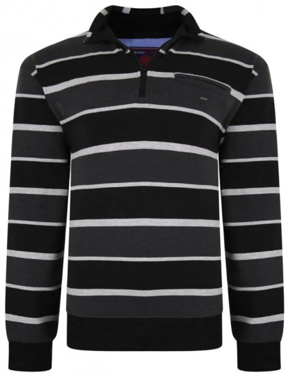Kam Jeans 7022 Striped Sweater - Hupparit ja Collegepaidat - Miesten isot hupparit mitoissa 2XL – 8XL