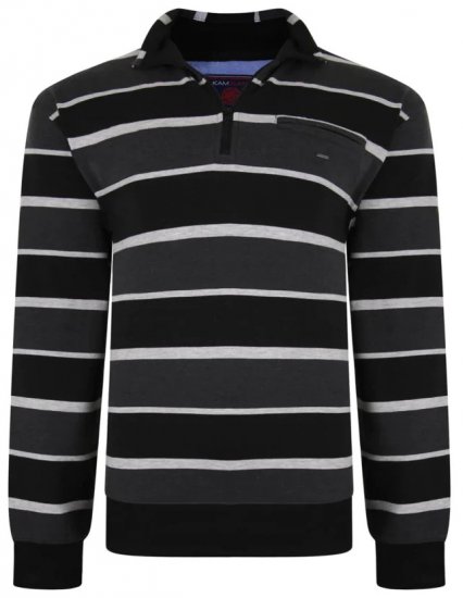 Kam Jeans 7022 Striped Sweater - Hupparit ja collegepaidat - Miesten hupparit ja collegepaidat isot koot