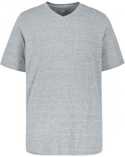 JP1880 702415 V-aukkoinen t-paita Harmaa melange - T-paidat - Isot T-paidat 2XL – 14XL