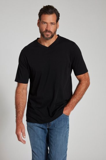 JP1880 702415 V-aukkoinen t-paita Musta - T-paidat - Isot T-paidat 2XL – 14XL