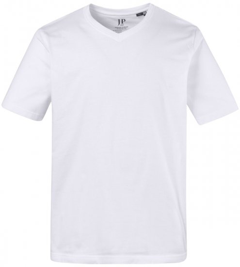 JP1880 702415 V-aukkoinen t-paita Valkoinen - T-paidat - Isot T-paidat 2XL – 14XL