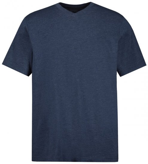 JP1880 702415 V-aukkoinen t-paita Keskisininen melange - T-paidat - Isot T-paidat 2XL – 14XL