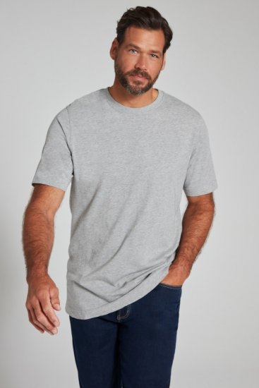 JP1880 702558 Pyöreäaukkoinen t-paita Harmaa melange - T-paidat - Isot T-paidat 2XL – 14XL