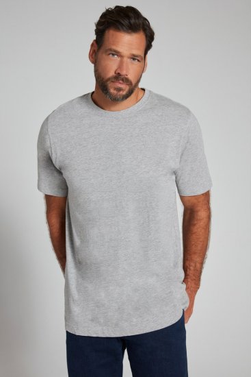 JP1880 702558 Pyöreäaukkoinen t-paita Harmaa melange - T-paidat - Isot T-paidat 2XL – 14XL