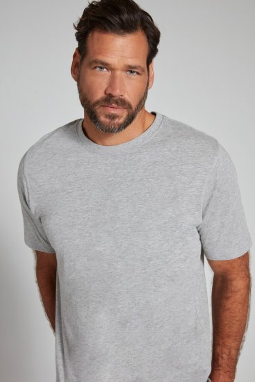 JP1880 702558 Pyöreäaukkoinen t-paita Harmaa melange - T-paidat - Isot T-paidat 2XL – 14XL