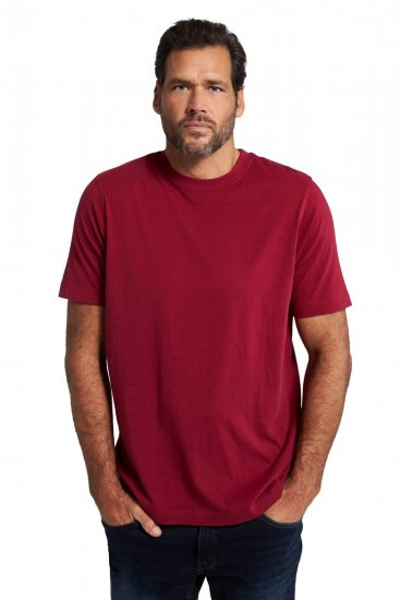 JP1880 702558 Pyöreäaukkoinen t-paita Tummanpunainen - T-paidat - Isot T-paidat 2XL – 14XL