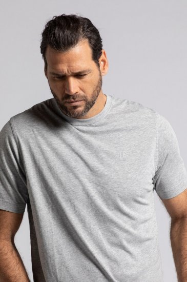 JP1880 702637 Pyöreäaukkoinen t-paita 2 kpl Harmaa melange - T-paidat - Isot T-paidat 2XL – 14XL