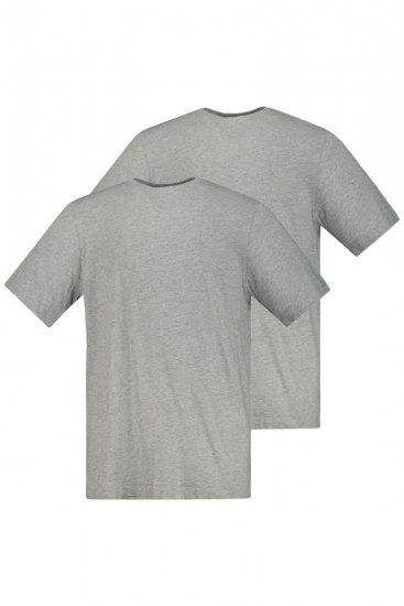 JP1880 702637 Pyöreäaukkoinen t-paita 2 kpl Harmaa melange - T-paidat - Isot T-paidat 2XL – 14XL