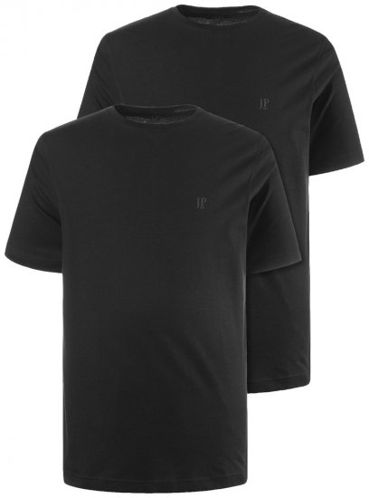 JP1880 702637 Pyöreäaukkoinen t-paita 2 kpl Musta - T-paidat - Isot T-paidat 2XL – 14XL
