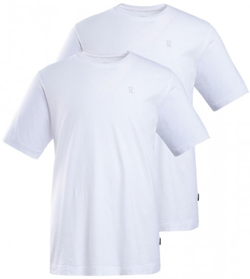 JP1880 702637 Pyöreäaukkoinen t-paita 2 kpl Valkoinen - T-paidat - Isot T-paidat 2XL – 14XL