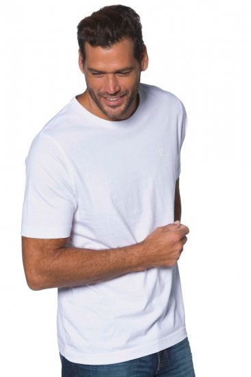JP1880 702637 Pyöreäaukkoinen t-paita 2 kpl Valkoinen - T-paidat - Isot T-paidat 2XL – 14XL