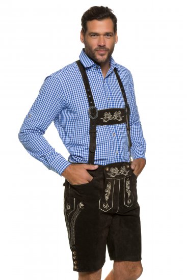 JP1880 Genuine Leather Traditional Lederhosen Shorts Brown - Shortsit - Shortsit, isot koot – W40-W60
