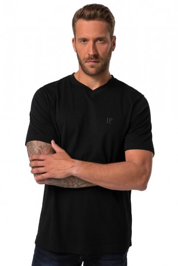 JP1880 711318 V-aukkoinen t-paita 2 kpl Musta - T-paidat - Isot T-paidat 2XL – 14XL