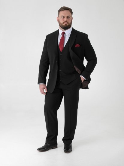 D555 Ted 4 Way Stretch Tailored Suit Jacket Musta - Puvut ja pikkutakit - Pukuja suurissa mitoissa
