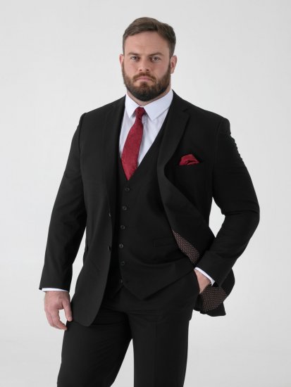 D555 Ted 4 Way Stretch Tailored Suit Jacket Musta - Puvut ja pikkutakit - Pukuja suurissa mitoissa
