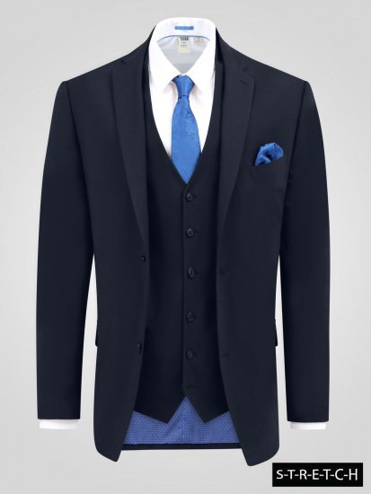 D555 Ted 4 Way Stretch Tailored Suit Jacket Tummansininen - Puvut ja pikkutakit - Pukuja suurissa mitoissa