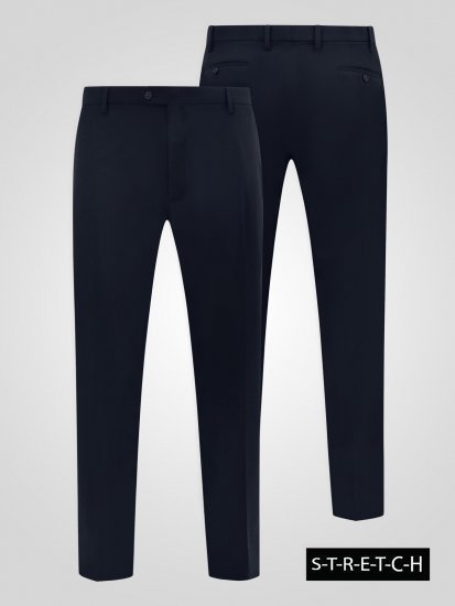 D555 Ted 4 Way Stretch Tailored Trouser Tummansininen - Puvut ja pikkutakit - Pukuja suurissa mitoissa