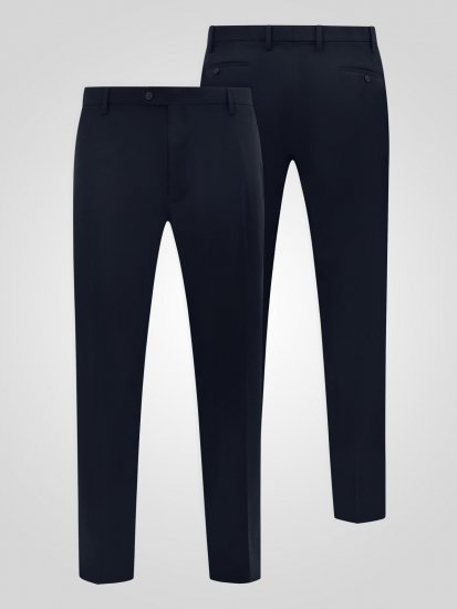 D555 Ted 4 Way Stretch Tailored Trouser Tummansininen - Puvut ja pikkutakit - Pukuja suurissa mitoissa