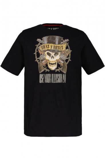 JP1880 Guns N’ Roses Skull Comfort Fit Band T-Shirt Black - T-paidat - Isot T-paidat 2XL – 14XL