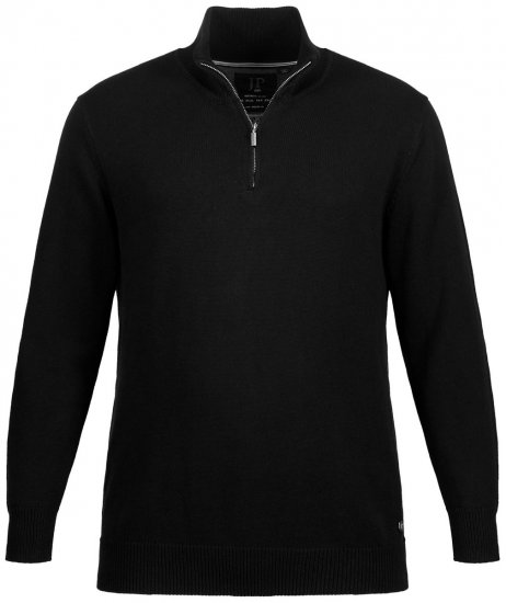 JP1880 716842 Half-zip neulepaita Musta - Hupparit ja collegepaidat - Miesten hupparit ja collegepaidat isot koot