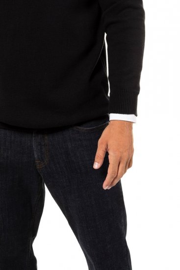 JP1880 716842 Half-zip neulepaita Musta - Hupparit ja collegepaidat - Miesten hupparit ja collegepaidat isot koot