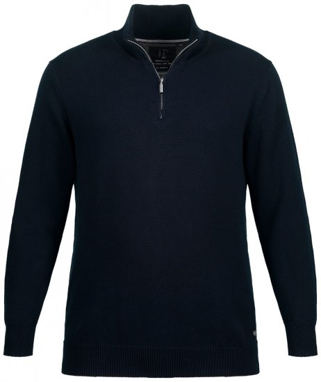 JP1880 716842 Half-zip neulepaita Tummansininen - Hupparit ja collegepaidat - Miesten hupparit ja collegepaidat isot koot