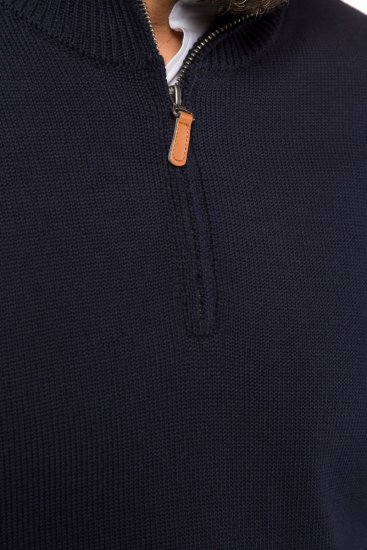 JP1880 716842 Half-zip neulepaita Tummansininen - Hupparit ja collegepaidat - Miesten hupparit ja collegepaidat isot koot