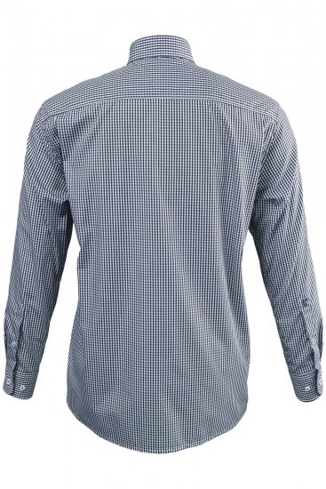 JP1880 722859 Pitkähihainen ruudullinen kauluspaita Musta - Kauluspaidat - Miesten isot kauluspaidat 2XL – 8XL