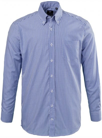 JP1880 722859 Pitkähihainen ruudullinen kauluspaita Vaaleansininen - Kauluspaidat - Miesten isot kauluspaidat 2XL – 8XL