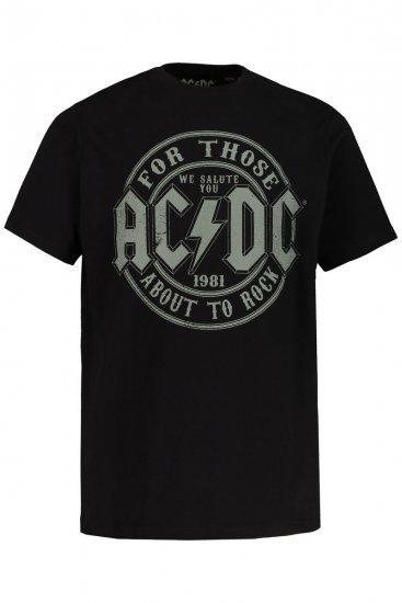 JP1880 AC/DC Graphic Comfort Fit Band T-Shirt Black - T-paidat - Isot T-paidat 2XL – 14XL