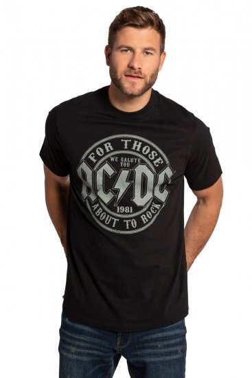 JP1880 AC/DC Graphic Comfort Fit Band T-Shirt Black - T-paidat - Isot T-paidat 2XL – 14XL