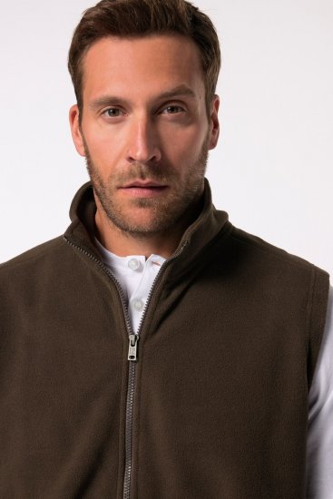 JP1880 Fleece Vest Stand-up Collar Brown - Takit - Miesten Takit, isot koot – 2XL – 12XL