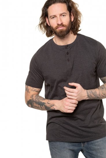 JP1880 726695 Henley-paita Tummanharmaa - T-paidat - Isot T-paidat 2XL – 14XL
