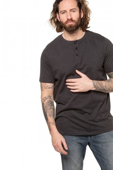 JP1880 726695 Henley-paita Tummanharmaa - T-paidat - Isot T-paidat 2XL – 14XL