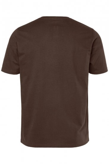 JP1880 Henley Basic T-Shirt with Buttons Brown - T-paidat - Isot T-paidat 2XL – 14XL