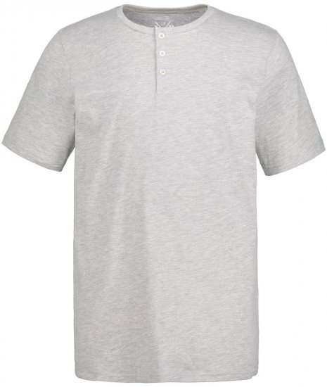 JP1880 726695 Henley-paita Harmaa melange - T-paidat - Isot T-paidat 2XL – 14XL