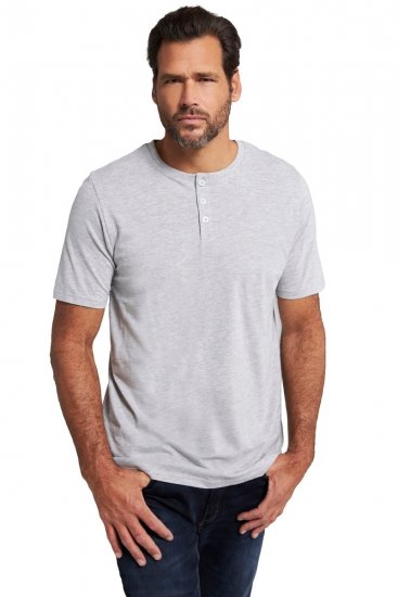 JP1880 726695 Henley-paita Harmaa melange - T-paidat - Isot T-paidat 2XL – 14XL