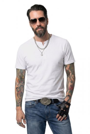 JP1880 726695 Henley-paita Valkoinen - T-paidat - Isot T-paidat 2XL – 14XL
