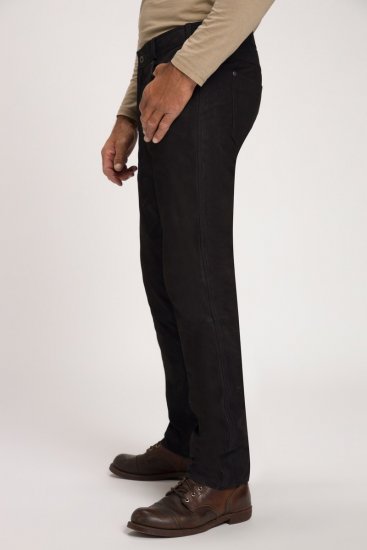 JP1880 Leather Pants Regular Fit Buffalo Nubuck Black - Farkut ja housut - Miesten isot farkut ja isot housut W40-W70