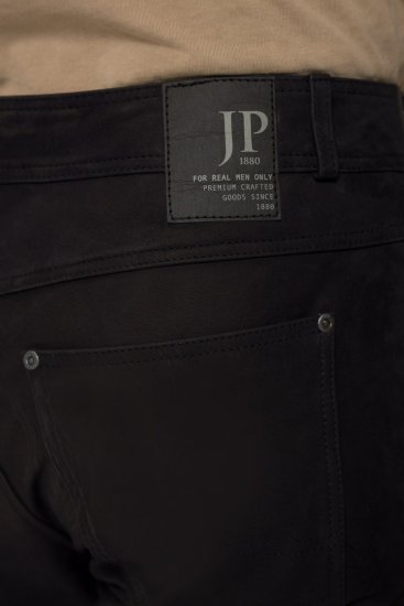 JP1880 Leather Pants Regular Fit Buffalo Nubuck Black - Farkut ja housut - Miesten isot farkut ja isot housut W40-W70