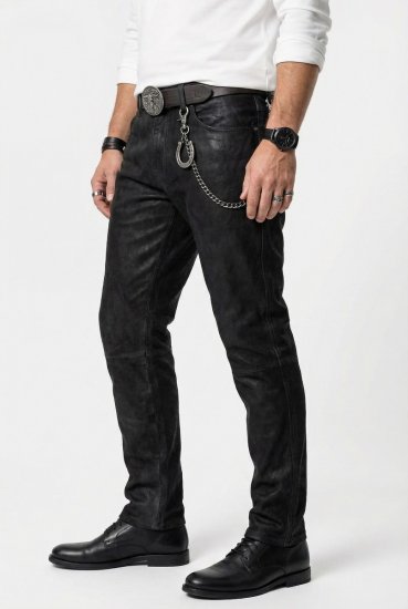 JP1880 Leather Pants Regular Fit Buffalo Nubuck Dark Brown - Farkut ja housut - Miesten isot farkut ja isot housut W40-W70