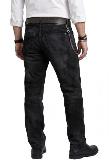 JP1880 Leather Pants Regular Fit Buffalo Nubuck Dark Brown - Farkut ja housut - Miesten isot farkut ja isot housut W40-W70