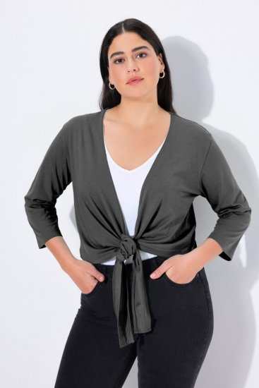 Ulla Popken 794514 Solmittava trikoobolero Antrasiitti - Bolerot - 