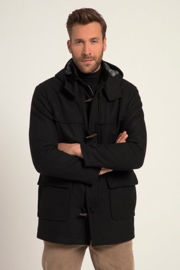 JP1880 Dufflecoat Water-repellent Black - Takit - Miesten Takit, isot koot – 2XL – 12XL