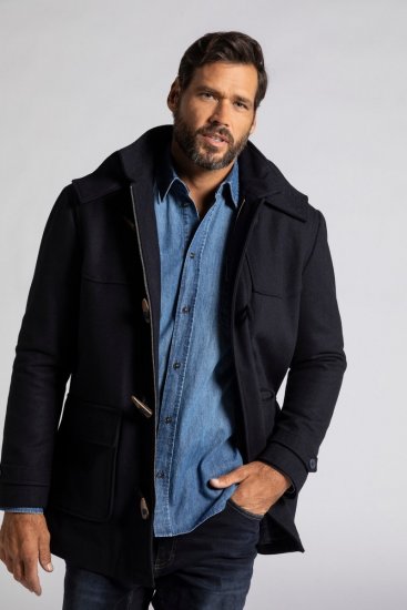 JP1880 Duffle Coat Water Repellent with Detachable Hood Navy - Takit - Miesten Takit, isot koot – 2XL – 12XL
