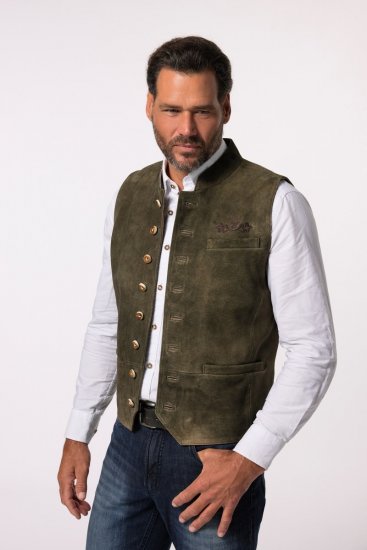 JP1880 Finest Goat Suede Traditional Vest Dark Brown - Trachten & Oktoberfest - Oktoberfest-asut isoissa kooissa (Trachten)