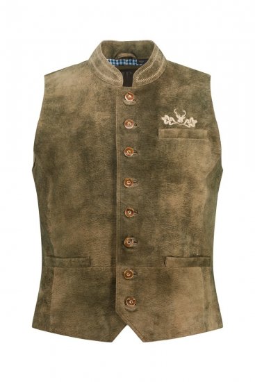JP1880 Vest Goat Suede Traditional Moss Green - Trachten & Oktoberfest - Oktoberfest-asut isoissa kooissa (Trachten)