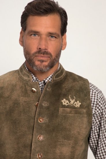 JP1880 Vest Goat Suede Traditional Moss Green - Trachten & Oktoberfest - Oktoberfest-asut isoissa kooissa (Trachten)