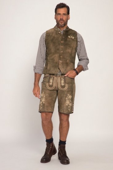 JP1880 Vest Goat Suede Traditional Moss Green - Trachten & Oktoberfest - Oktoberfest-asut isoissa kooissa (Trachten)
